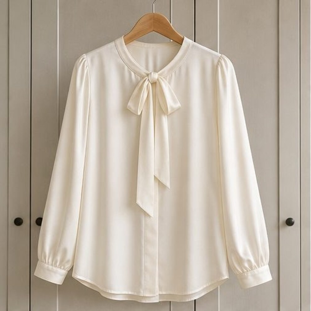 Lilac Tie Neck Blouse